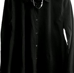 Μαύρο πουκάμισο βαμβακερό ύφασμα