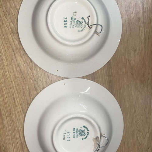Vintage hand-painted ceramic plates Fajans Włocławek set of 2