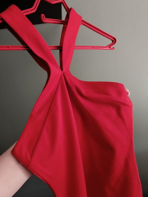 Halterneck red mini dress like new by Calliope, size S