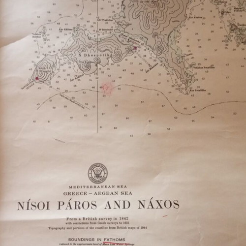 Nautical map Paros with Naxos used