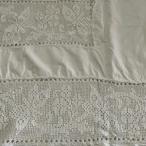 Vintage curtain used with cutwork embroidery on cotton fabric