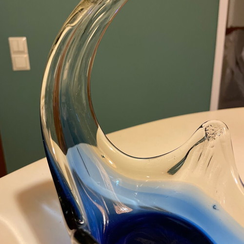 Murano Sommerso Vase 1960 like new, vintage blue