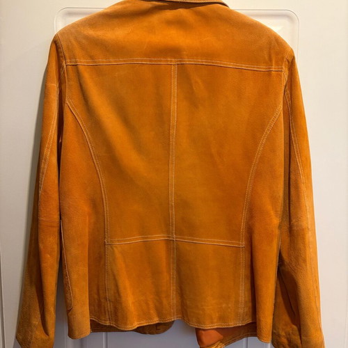 Leather suede women's jacket Laura Berlucchi used, orange, XXL