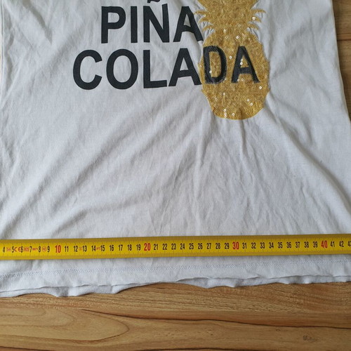 Vero Moda white T-shirt Piña Colada with sequins size S like new