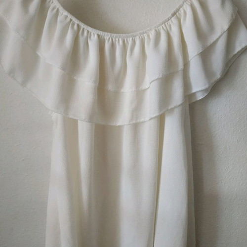 Blouse with ruffles used, white, size M