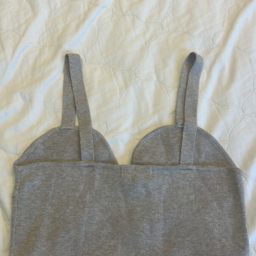 H&M grey beige knitted bustier top M