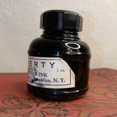 Vintage Liberty Stamp Pad Ink used, full, 1930
