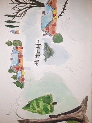 Painting Snowy Village like new