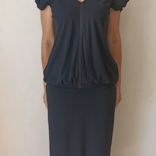 Marithe Francois Girbaud black midi dress