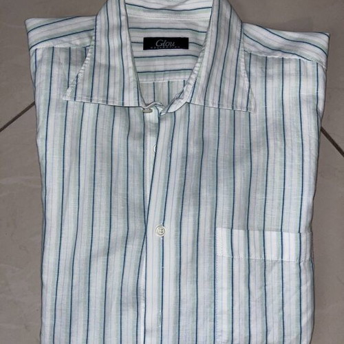 Men's shirt XL like new, white with green stripes
