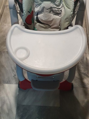 Chicco Polly 2 Start highchair used, baby elephant design