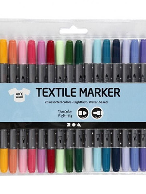 Textile Markers σετ με διάφορα χρώματα καινούργιο, εργοστασιακά σφραγισμένο