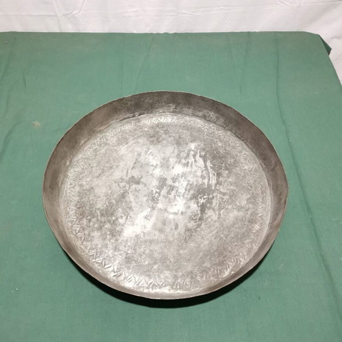 Hammered copper tray used, 1920s era