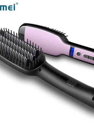 Kemei KM-HC111 Electric Hair Straightening Brush with Steam new