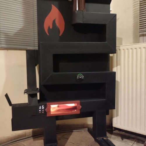 Pellet stove with air duct used