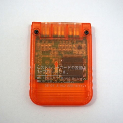 Memory Card Sony PlayStation 1 SCPH-1020 like new, orange transparent