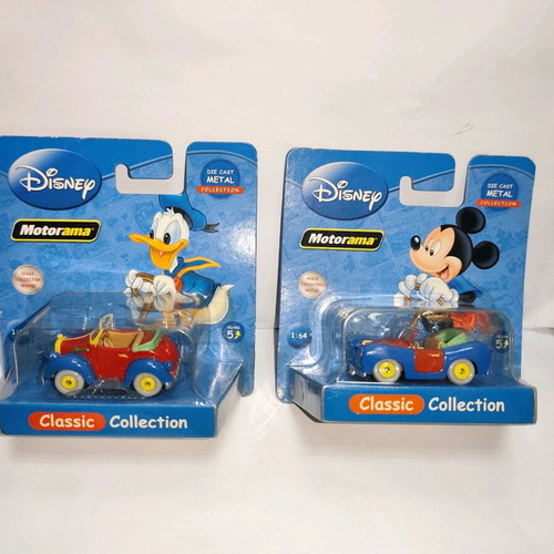 Motorama Diecast Disney Mickey Mouse & Donald Duck 2-car set new