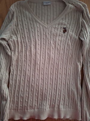 Pullover with V-neck U.S. Polo Assn. beige like new