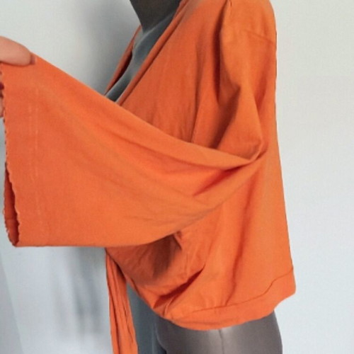 Ulla Popken top like new, plus sizes 2XL to 5XL, orange cotton blend