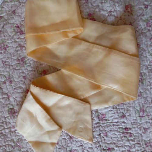 Fabric belt from organza, new, adjustable, yellow, 2 meters long