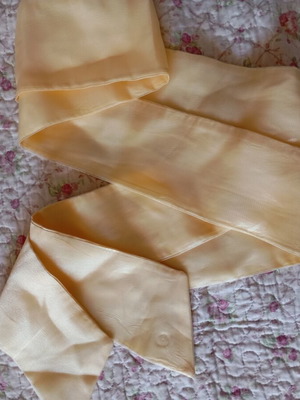 Fabric belt from organza, new, adjustable, yellow, 2 meters long