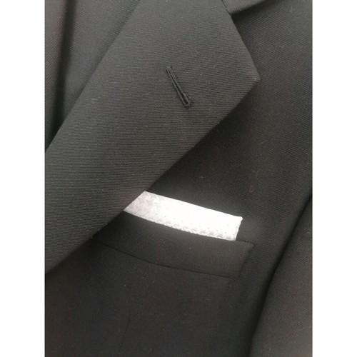 Handmade Wedding Suit like new, black, with extra trousers and silk scarf