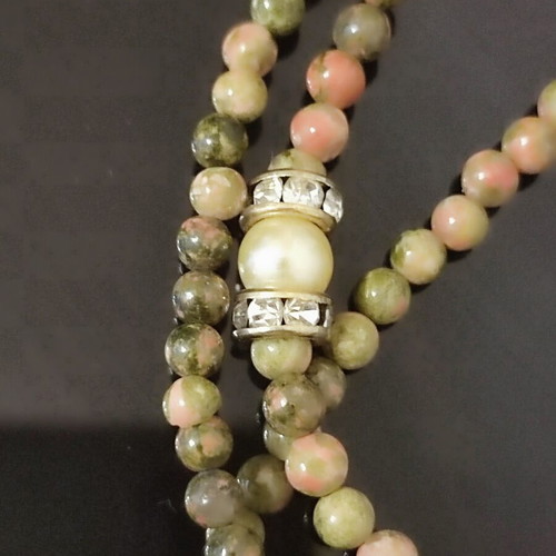 Women's Multistrand Necklace with Natural Semi-Precious Stones New