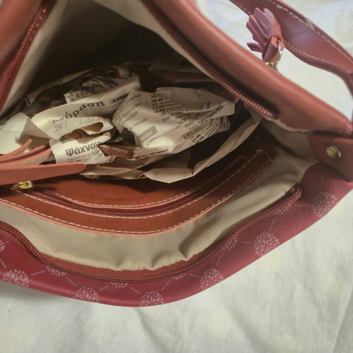 Thiros crossbody bag with olive tree pattern