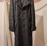 Wool gray coat used, herringbone pattern