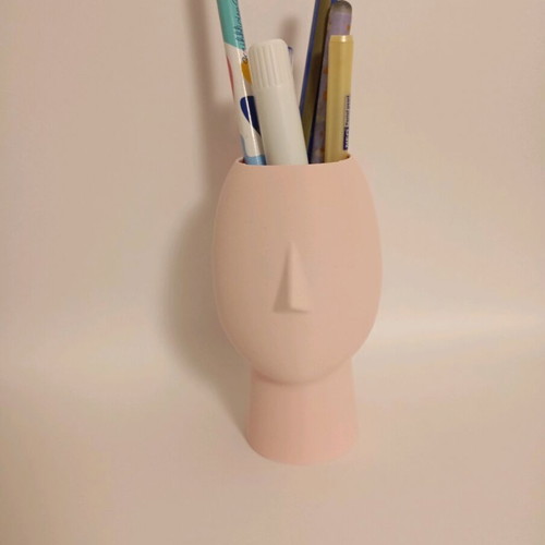 Modern pink pencil holder new, 3D printed