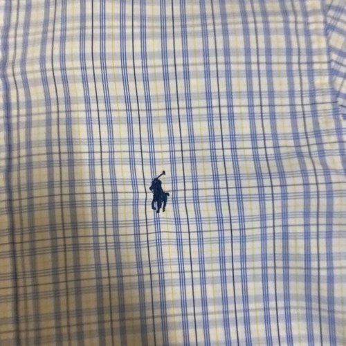 Ralph Lauren Oxford shirt L 16¼ Custom Fit blue yellow
