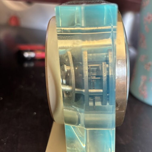 Molnija vintage Soviet table clock used, mechanical winding