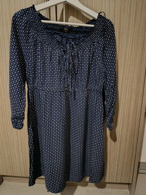 Gina Mama maternity shirt dress like new, size 42, white and blue