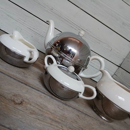 Benraad 1950 vintage theepot set used, Dutch kitchen design