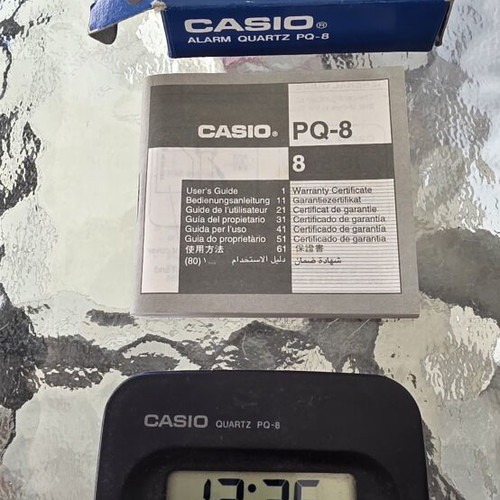Casio Quartz PQ-8 Clock and Alarm used, missing back stand