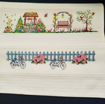 Kitchen towels embroidered set of two new
