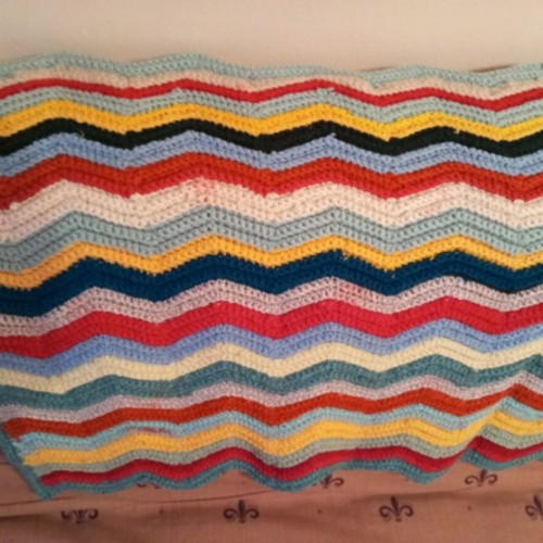 Handmade knitted rug used, 0.80×0.50 m