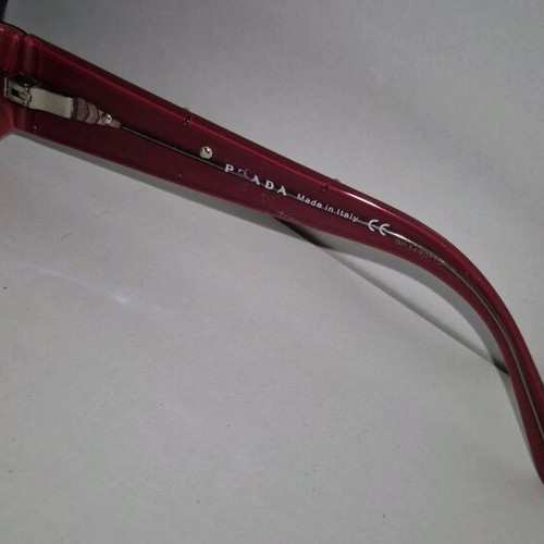 Prada VPR 071 red eyeglasses vintage Y2K Bayonetta style, like new