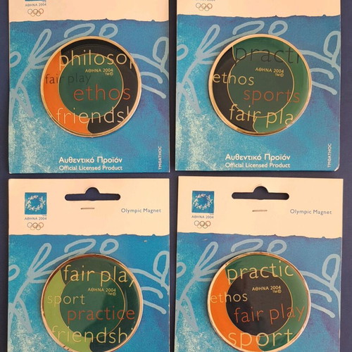 Olympic Games Pins Athens 2004 Set of 4 Pieces New