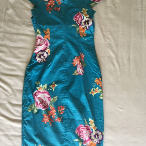 Karen Millen turquoise dress with floral pattern, like new, size S