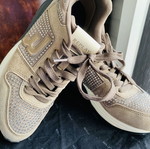 Replay women's sneakers size 38 like new, taupe beige with rhinestones