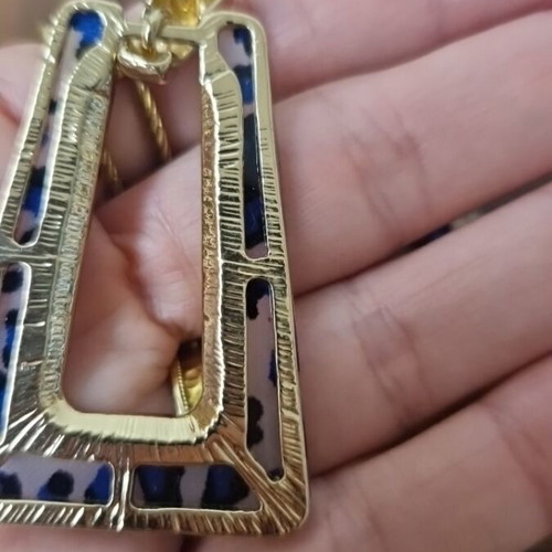 Zara animal print earrings like new, blue and gold