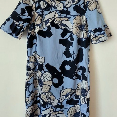 Bianca cotton dress size 38 like new with floral print beige and blue