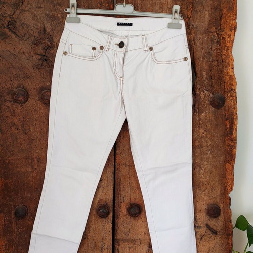 Sisley vintage white skinny cropped jeans size S like new
