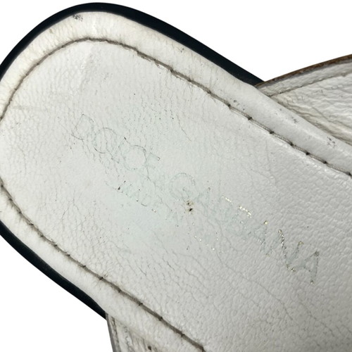 Dolce & Gabbana leather flats used, size 41, white