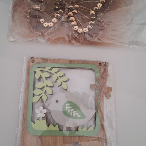 Decorative butterfly clip and wooden hanging ornament new