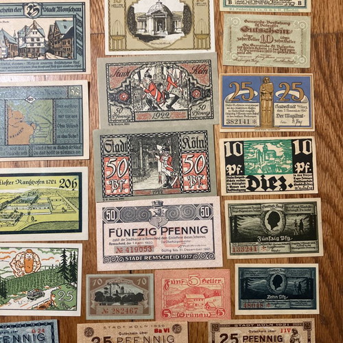 Lot of 44 German Notgeld banknotes 1919-1923 new