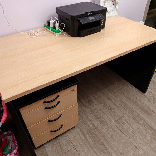 Dromeas professional home office desk with 3-drawer cabinet