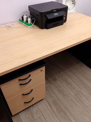 Dromeas professional home office desk with 3-drawer cabinet