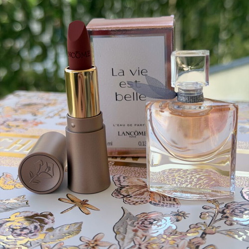 Lancôme La Vie Est Belle mini perfume 4ml and lipstick set new